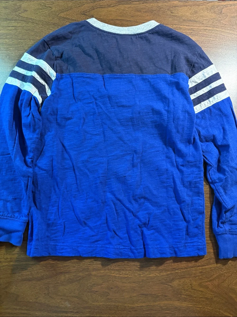 Boys Long-Sleeve Henley Top in Royal & Navy Blue